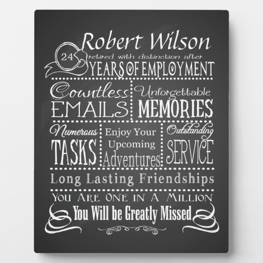 employee retirement gift for boss, long service フォトプラーク (正面)