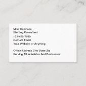Employee Staffing And Employment Agency 名刺 (裏面)