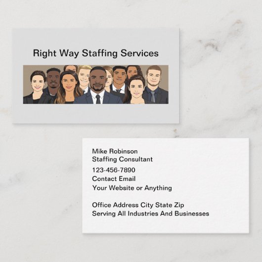 Employee Staffing And Employment Agency 名刺 (正面/裏面)