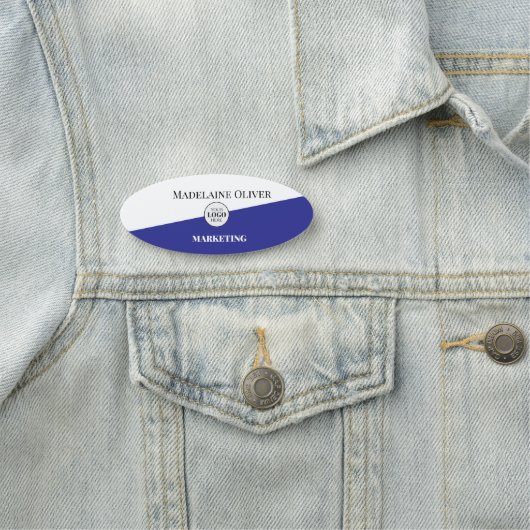  Employee White Blue Logo Simple 名札 (インサイチュ)