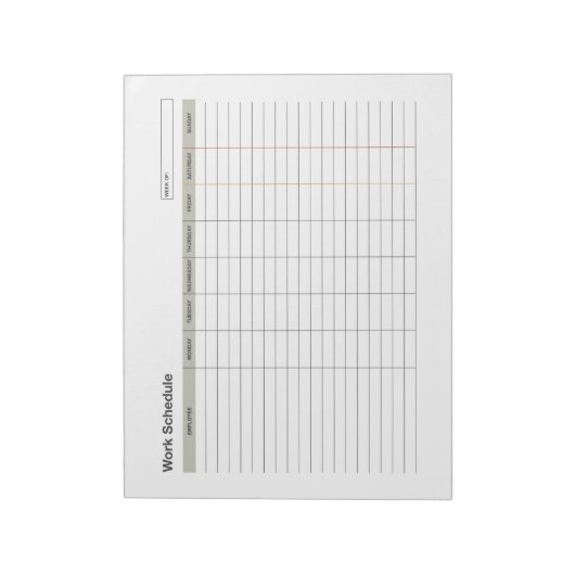 Employee Work Schedule ノートパッド (回転)