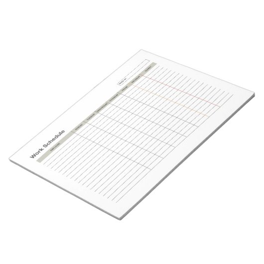 Employee Work Schedule  ノートパッド (アングル)