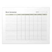 Employee Work Schedule  ノートパッド (正面)