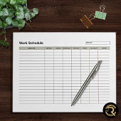 Employee Work Schedule ノートパッド