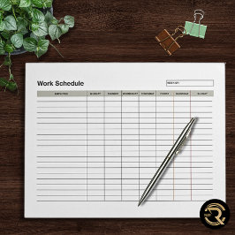 Employee Work Schedule  ノートパッド