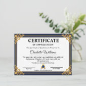 Employee Years of Service Certificate Gold エンクロージャーカード (スタンド正面)