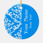 Emporiomoffaで名前はっきりした付きライトブルーダマスク セラミックオーナメント (裏面)
