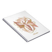 Empower Abstract Golden Woman Silhouette Art ノートブック (右側)