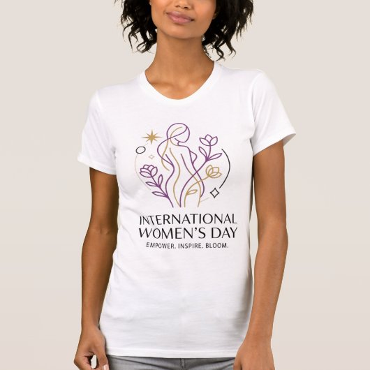 Empower Inspire Bloom Women’s Day Design Tシャツ (正面)