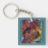 "Empower Women" Black Woman Art Acrylic Keychain キーホルダー (正面)