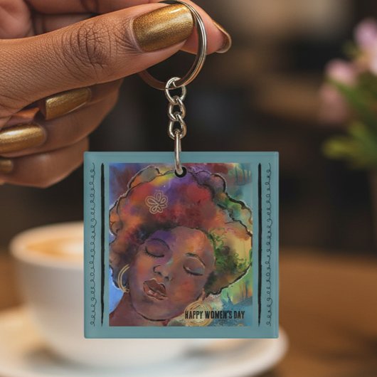"Empower Women" Black Woman Art Acrylic Keychain キーホルダー