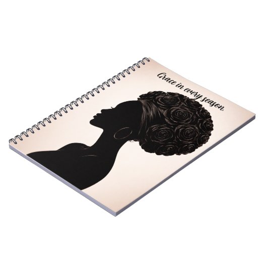 Empowered Black Woman Silhouette Notebook ノートブック (左側)