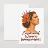 Empowered Woman with Floral サンキューカード (正面/裏面)
