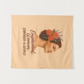 Empowered Woman with Floral タペストリー (正面(横))
