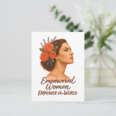 Empowered Woman with Floral ポストカード (スタンド正面)
