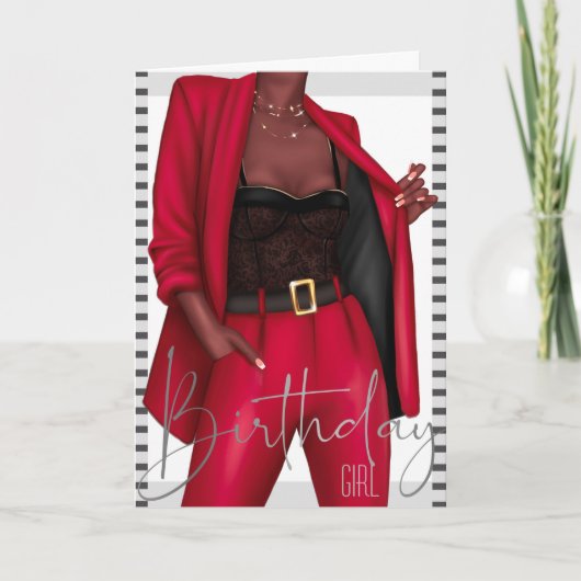 Empowering Black Women 'Girlボス誕生日カード 招待状 (正面)