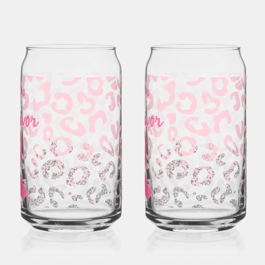 Empowering 'I'm A Survivor' Breast Cancer Triumph ガラス缶 (裏面)