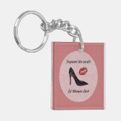 Empowering Pink Let Women Lead Keychain キーホルダー (正面左)