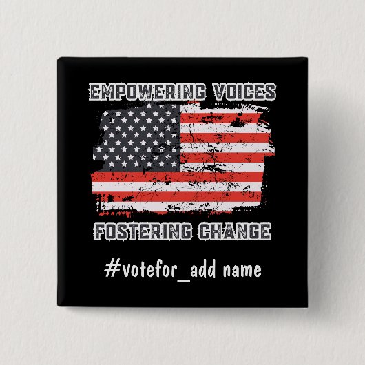 Empowering Voices US 2024選挙投票社長 缶バッジ (正面)