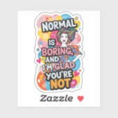 Empowering Woman Pop Art Bold Quote Design シール (シート)