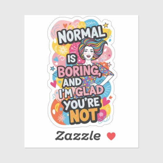 Empowering Woman Pop Art Bold Quote Design シール (シート)