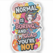 Empowering Woman Pop Art Bold Quote Design シール (正面)