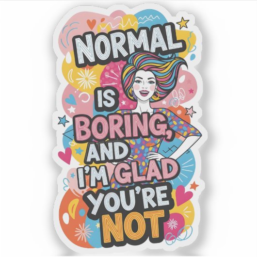 Empowering Woman Pop Art Bold Quote Design シール (正面)