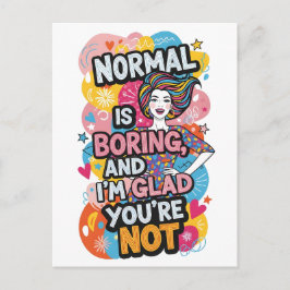 Empowering Woman Pop Art Bold Quote Design ポストカード