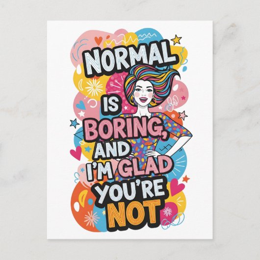 Empowering Woman Pop Art Bold Quote Design ポストカード (正面)