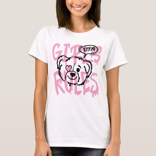 Empowering Women: GIRLS RULES アート Tシャツ (正面)