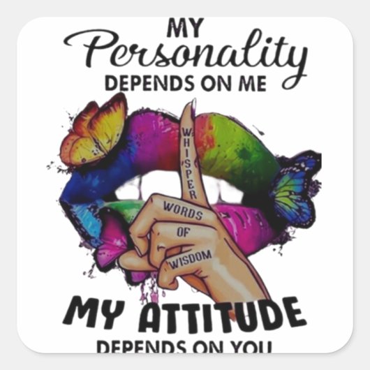 Empowring Lips Influence Your World スクエアシール (正面)