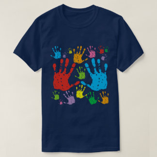 Empreintes de mains en couleurs tシャツ