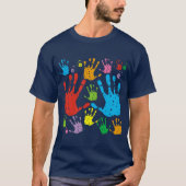 Empreintes de mains en couleurs tシャツ (正面)
