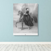 Empress Elisabeth of Austria on horse キャンバスプリント (インサイチュ (ウッドフロア))