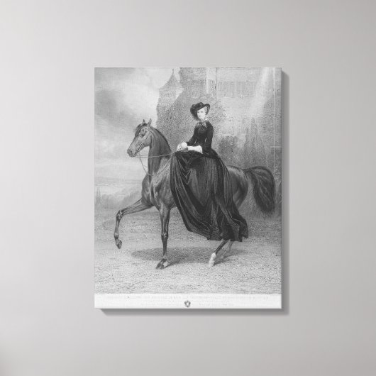 Empress Elisabeth of Austria on horse キャンバスプリント (正面)