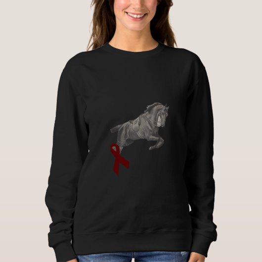 Empress Elisabeth of Austria on horse red-black スウェットシャツ (正面)