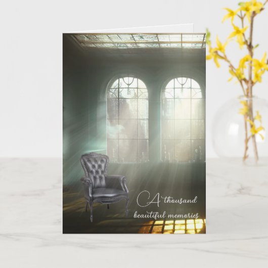 Empty Chair Sympathy カード (黄色い花)