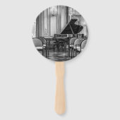 Empty Notes Black and White Music Photograph ハンドファン (正面)