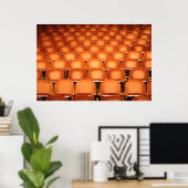 Empty Orange Seats in Auditorium ポスター (ホームオフィス)