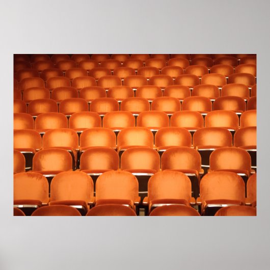 Empty Orange Seats in Auditorium ポスター (正面)