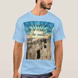 Empty Tomb with "He is Risen" Scripture Tシャツ