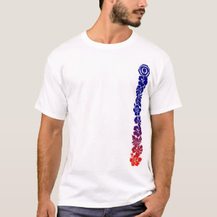 Empyrealハワイアン-縦のハイビスカス Tシャツ