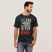 EMR アメリカ国旗 医療 救急 Tシャツ (正面フル)