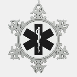 EMSのテーマ スノーフレークピューターオーナメント