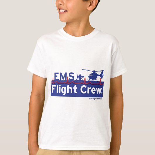 EMSの搭乗員のヘリコプターの代理のロゴ Tシャツ (正面)