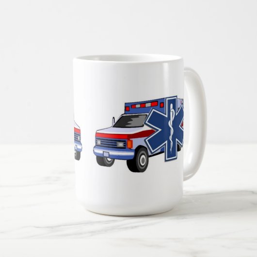 EMSの救急車 コーヒーマグカップ (正面右)