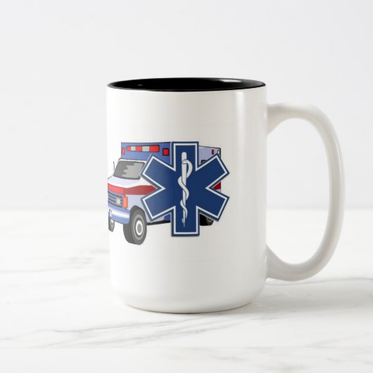 EMSの救急車 ツートーンマグカップ (右)