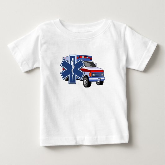EMSの救急車 ベビーTシャツ (正面)