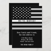 EMSシンホワイトラインアメリカンフラグ新しい住所 案内状 (正面/裏面)