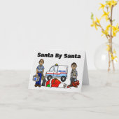 EMSチームの救サンタクリスマスカード カード (黄色い花)